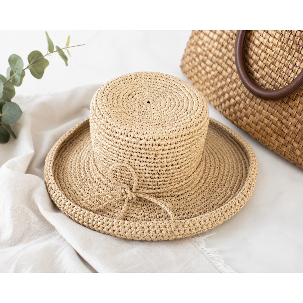 The Scala Collection Women Natural Fiber Straw Sun Hat Tan Boater‎ One Size